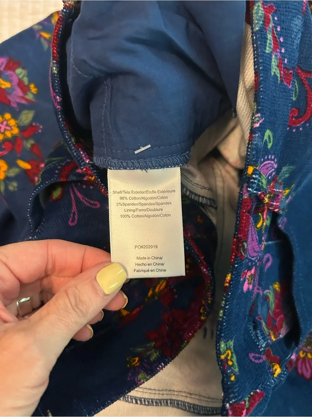 NWT ModCloth Wide Leg Baby Corduroy Floral Casual Pants SZ 12 Blue Multicolor